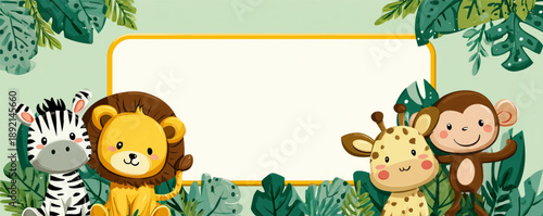 Lion zebra giraffe and monkey friends.