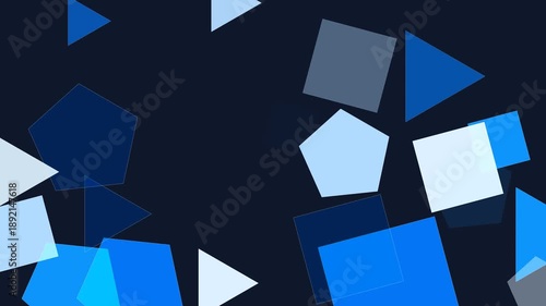 Dark background with blue tone geometric shapes falling motion background for urban, modern, and clean creative visuals