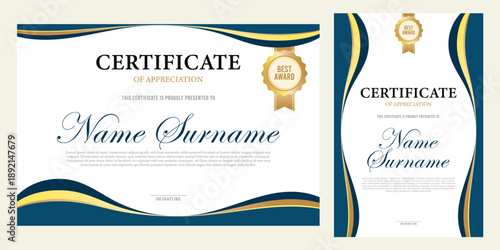 corporate award template design, school graduation certificate, sports championship charter