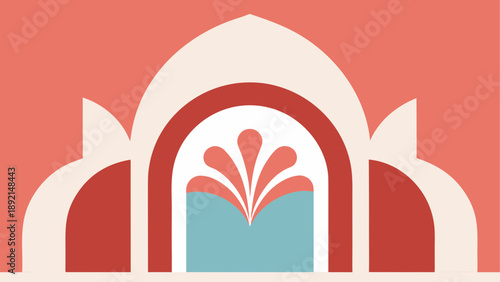 Minimalist mosque architecture illustration