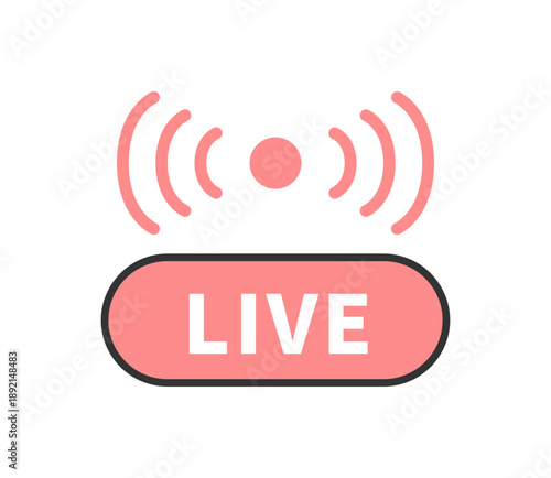 ライブ配信を表すアイコンイラスト　ベクター