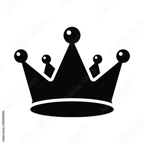 Silhouette of a royal crown with five points and orbs