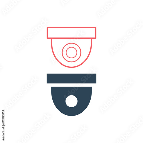 Surveillance camera icons set flat vector simple isolated illustration signage template design trendy
