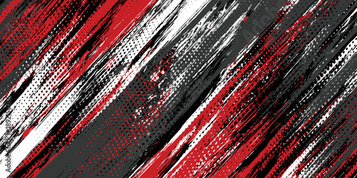 Gaming esport background striking stripes electric banner vector illustration design red black grunge brush wing comic pattern modern abstract concept livery stripes decal paint splash splatter.eps 10