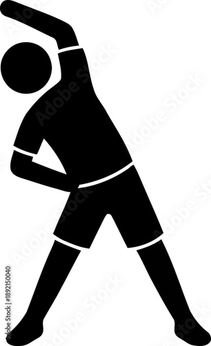 Man Doing Warm Up Stretching Exercise Silhouette