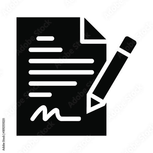 Document editing icon with pencil