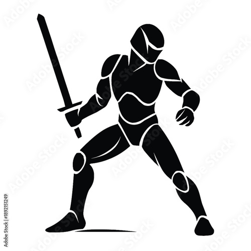 A Spartan or Trojan ancient Greek hoplite warrior silhouette. Could also be a Roman gladiator