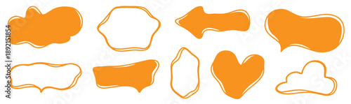 Amoeba-style organic frames with soft curves and flowing lines. Great for text highlights, abstract compositions and creative backgrounds.