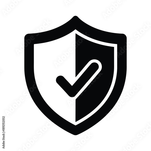 Shield with checkmark symbolizing security and approval Vector