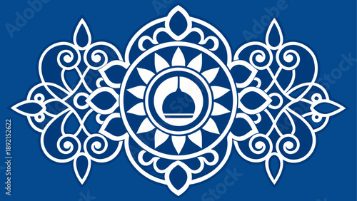 Ornate floral vector pattern with central motif