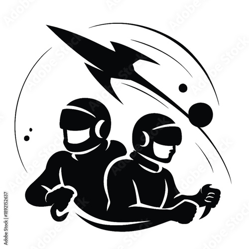 Silhouette of man riding chopper motorcycle vector illustration biker on custom motorbike graphic