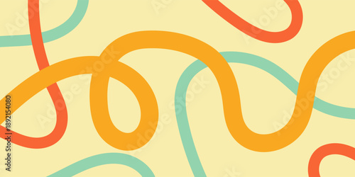 Abstract colorful wavy lines pattern on a light background, a cheerful modern graphic design