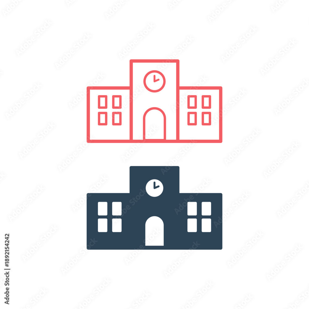 Fototapeta premium High School Modern Simple Vector Icons set