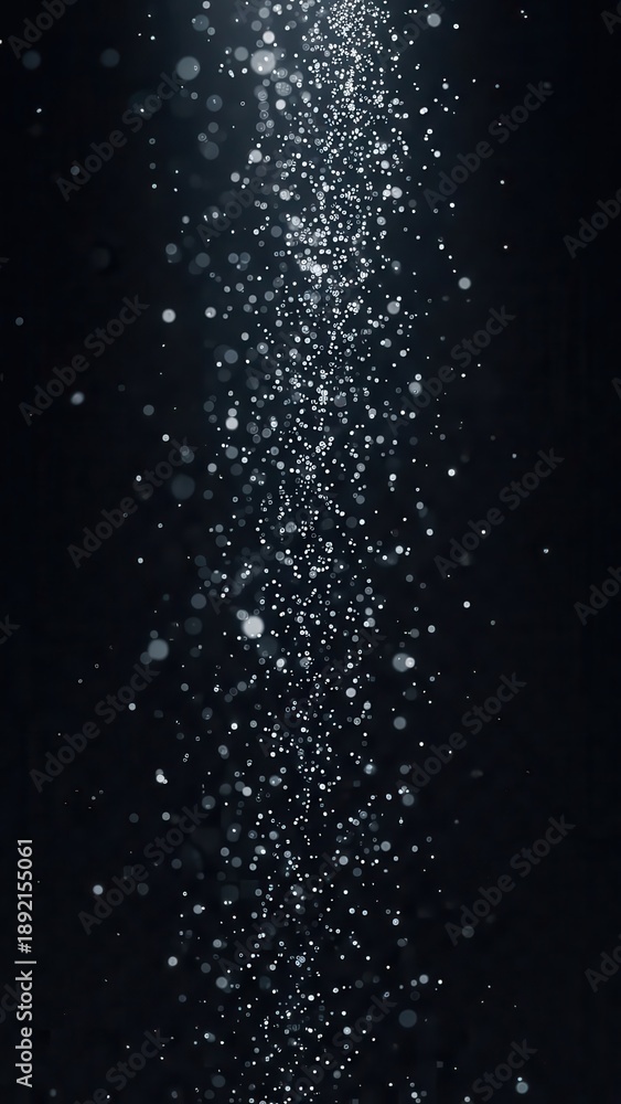 Obraz premium Water Bubbles Falling Dark Background