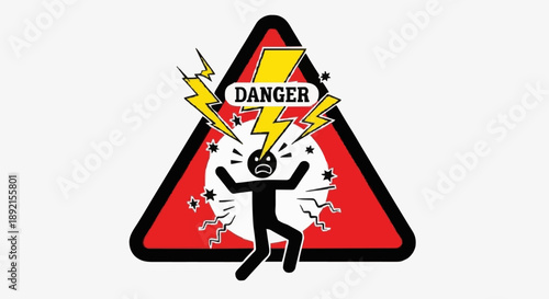 Danger High Voltage Warning Sign.