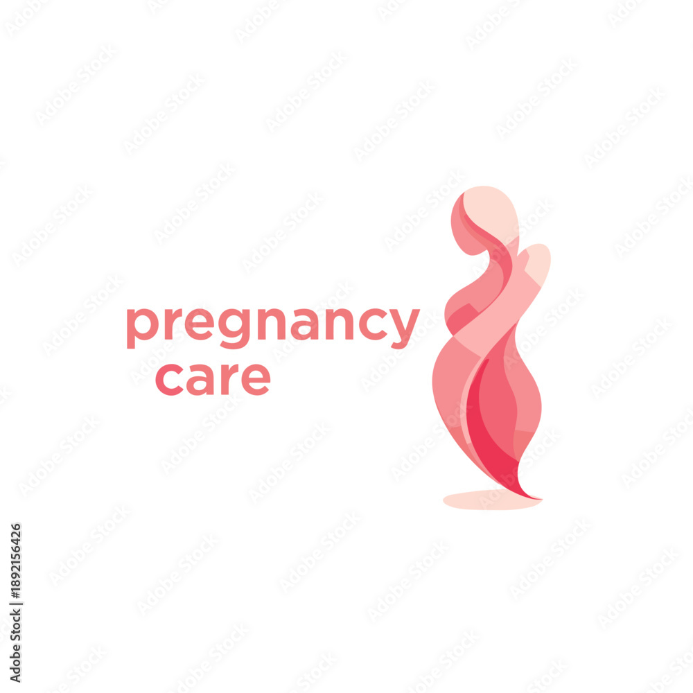 Obraz premium Pregnancy Care Motherhood Logo – Maternal Health Prenatal Wellness Concept