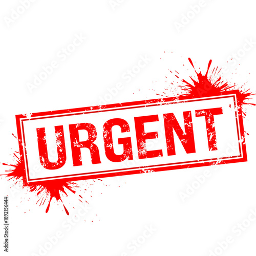 Urgent Red Stamp Label – Emergency Priority Alert Warning Sign