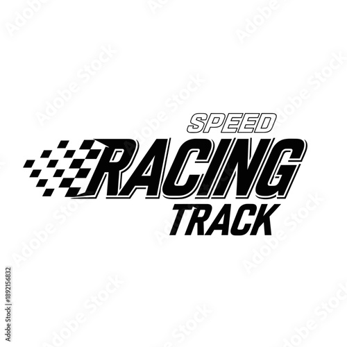 Speed Racing Track Logo – High-Performance Motorsport Checkered Flag Design