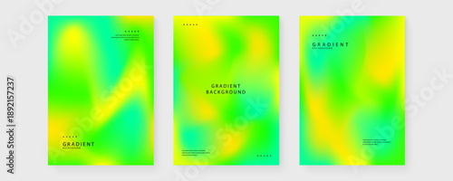 Acid Lime and Lemon Yellow Mesh Gradient Poster with Grainy Texture