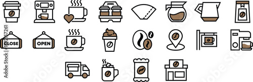 Big Icon Set Coffee Vector Symbols for Mobile and Web Apps