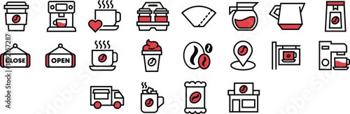 Coffee and Cafe Icon Set Vector Beverage Symbols for Web and UI