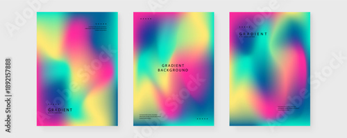 Soft Pastel Teal and Pink Aura Gradient Poster for Wellness Branding