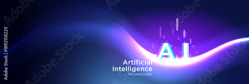 Artificial Intelligence Technology Wave Background