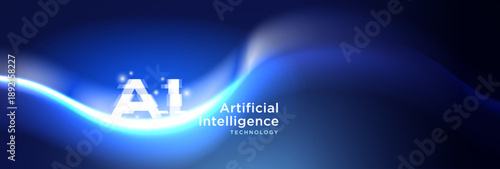 AI Wave Motion Abstract Technology Background