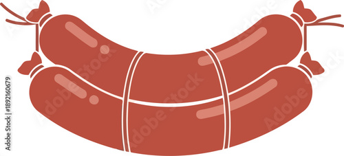 Vector Illustration of Smoked Sausage Links Isolated on White Background for Food Packaging Design