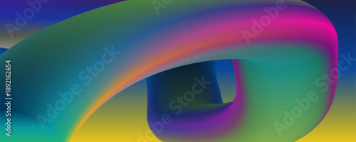 Vibrant colorful 3D abstract shape with smooth curves