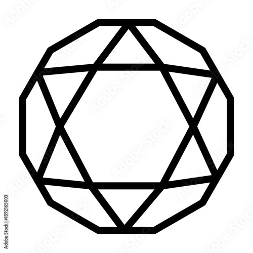 Gemstone Vector Line Icon Design