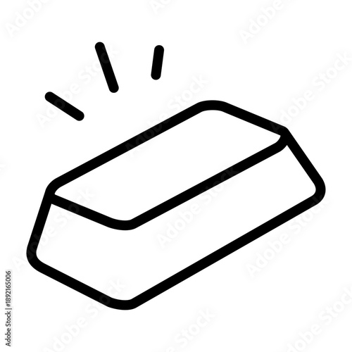 Gold Bar Vector Line Icon Design