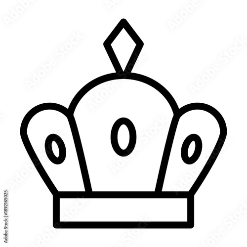 Luxury Crown Vector Line Icon Design