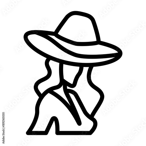 Fashion Model Vector Line Icon Design