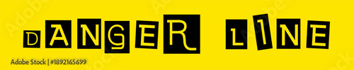 Yellow danger line warning illustration