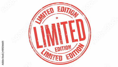 A close-up view of a red Limited Edition stamp on a document