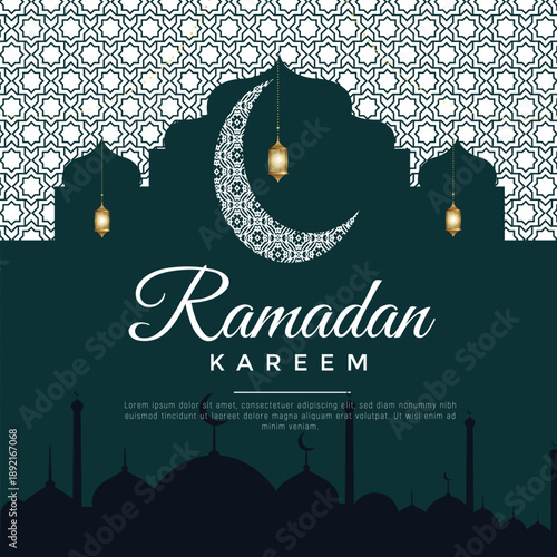 Ramadan kareem blessings wishes shiny greeting design