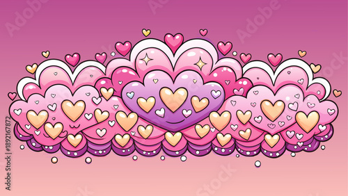 Colorful heart illustration with pastel shades