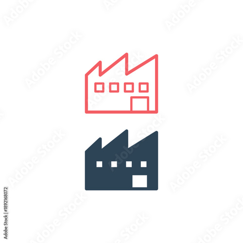 Illustration of factory flat icons set