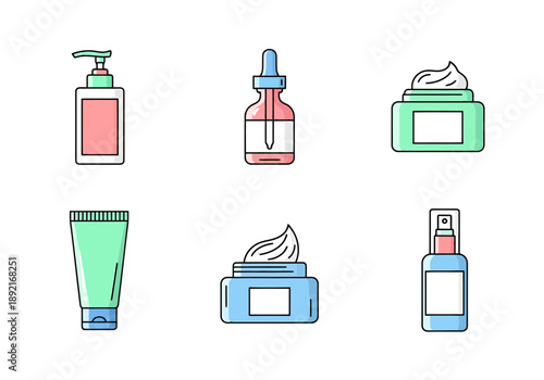 Beauty Skincare Product Containers Set With Pumps Droppers Jars And Spray Bottle For Cosmetic Routine Essentials