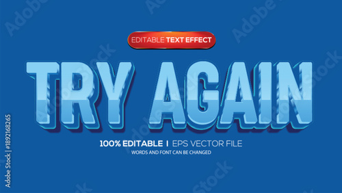 3d text effect try again theme