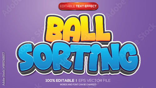 3d text effect ball sorting  theme