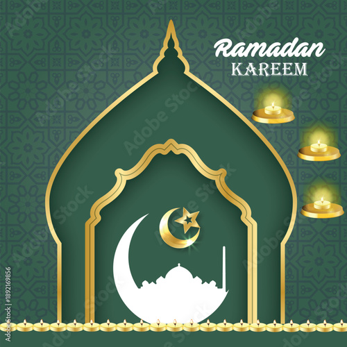 Ramadan kareem islamic decorative background