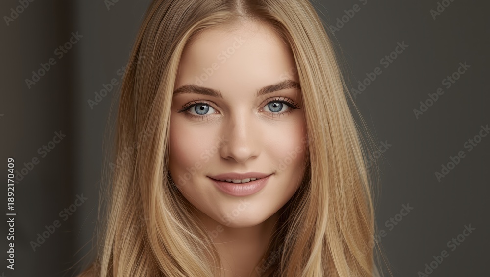Obraz premium Close-up of a stunning young woman with gorgeous light hair.png