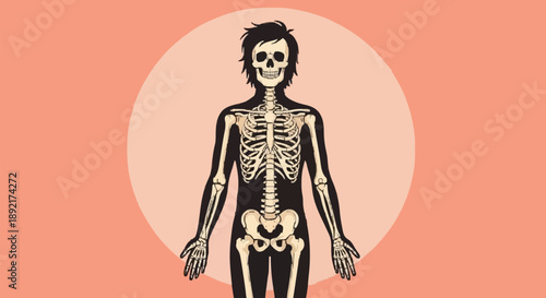 Human Skeleton Anatomy Illustration.