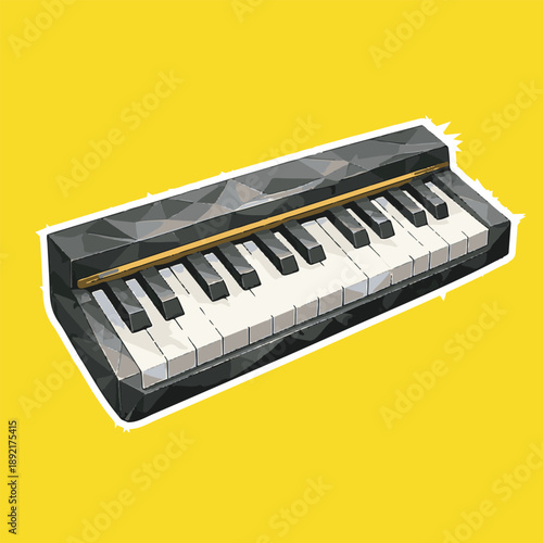 piano with lowpoly art, eps 10 illustration