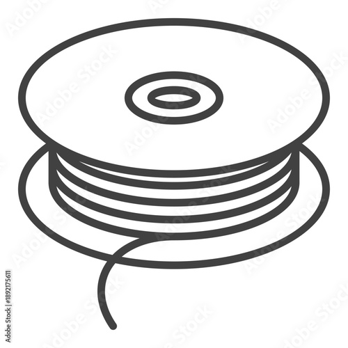 Filament vector 3D Printing Technology thin line icon or symbol