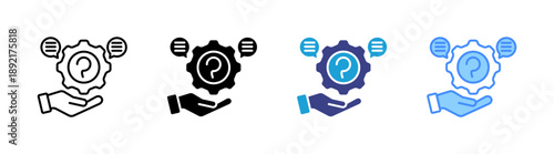 Help icon set multiple style collection