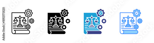 Legal System icon set multiple style collection