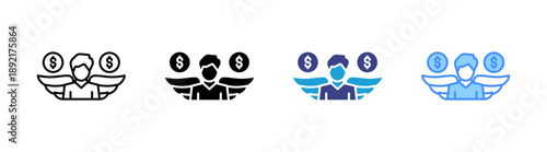 Angel Investor icon set multiple style collection